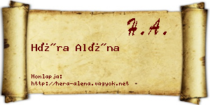 Héra Aléna névjegykártya